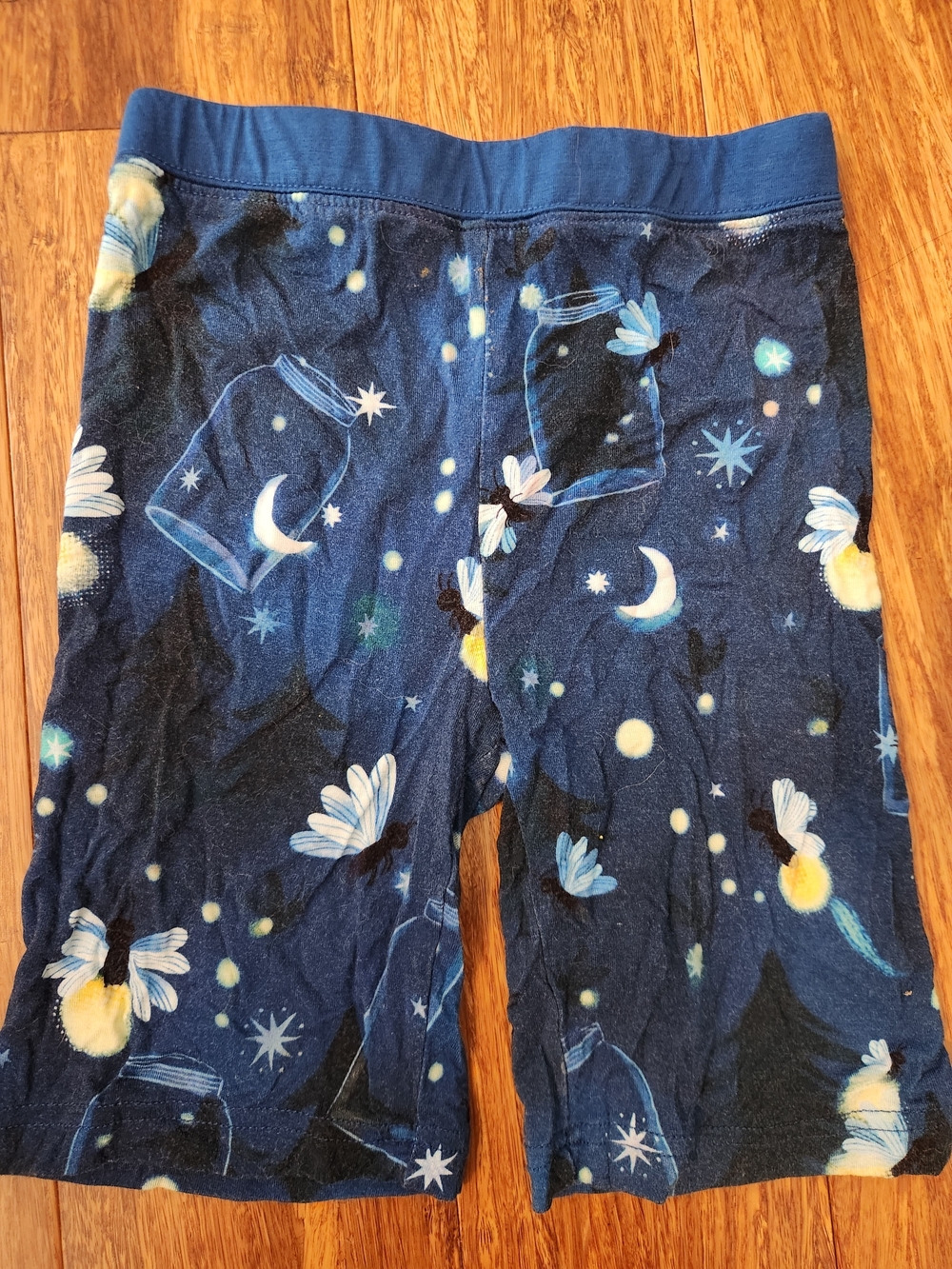 Little Sleepies Kids Bamboo Navy Blue Night Sky Fireflies Pajama Shorts Size 5/6